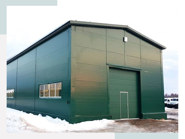 Двускатные ангары в Сатке